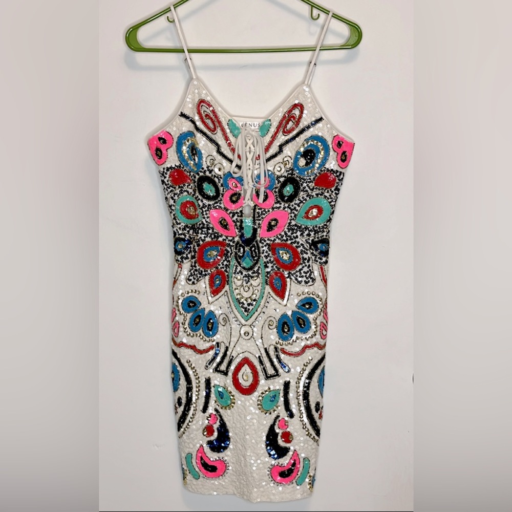 VENUS Colorful Patterned Mini Dress
